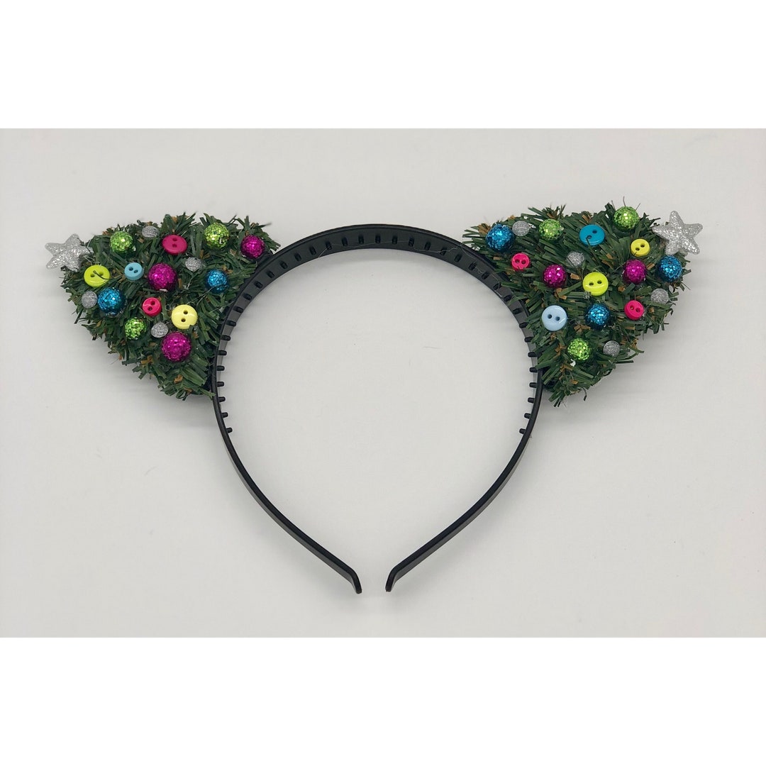 Christmas Cat Ears, Grizmas Ears, Cat Ears, Kitty Cat Ears, Floral Cat