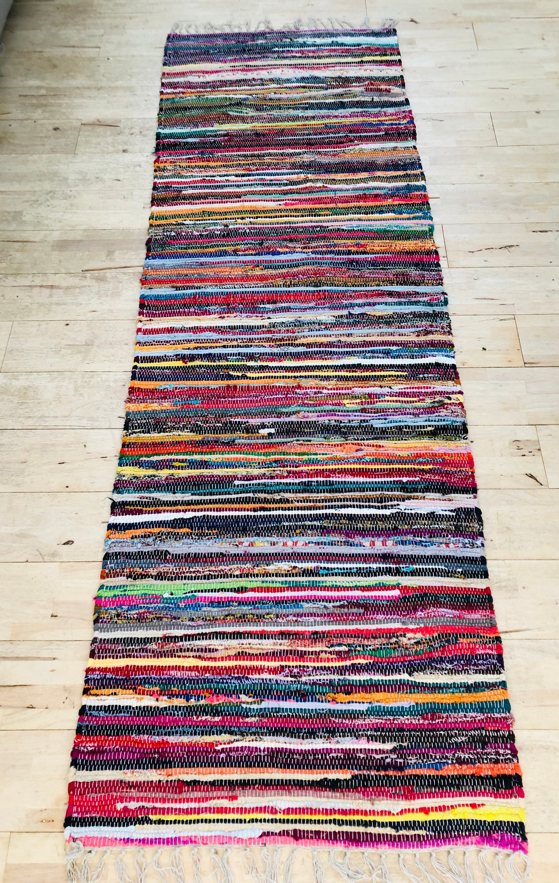 Rag Rug 75x240 Cm Multicoloured Etsy UK