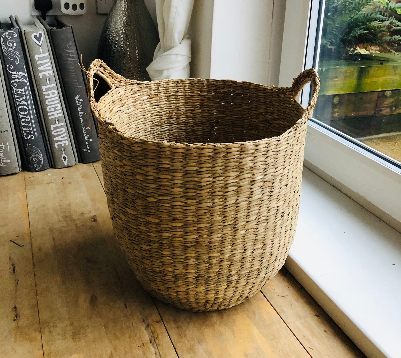 Woven Seagrass Storage Basket Etsy