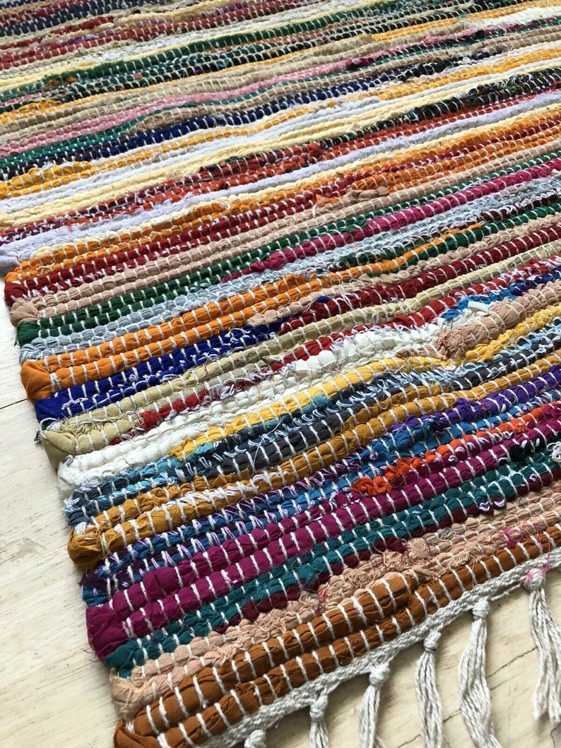 Rag Rug 50cm X 80cm Multicoloured Etsy UK