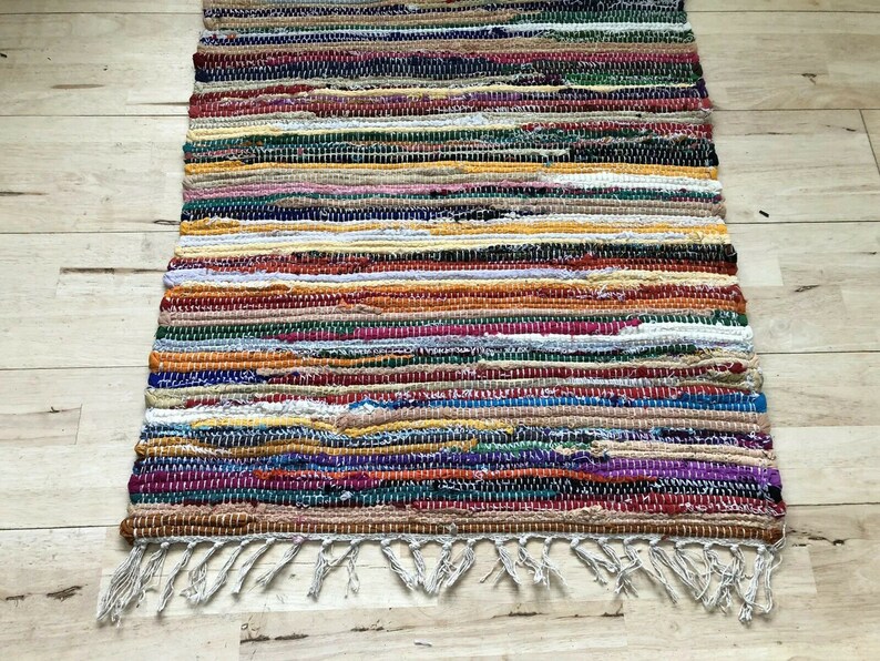 Rag Rug 50cm X 80cm Multicoloured Etsy UK