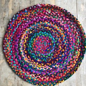 Round Circle Chindi Rag Rug 60cm x 60cm