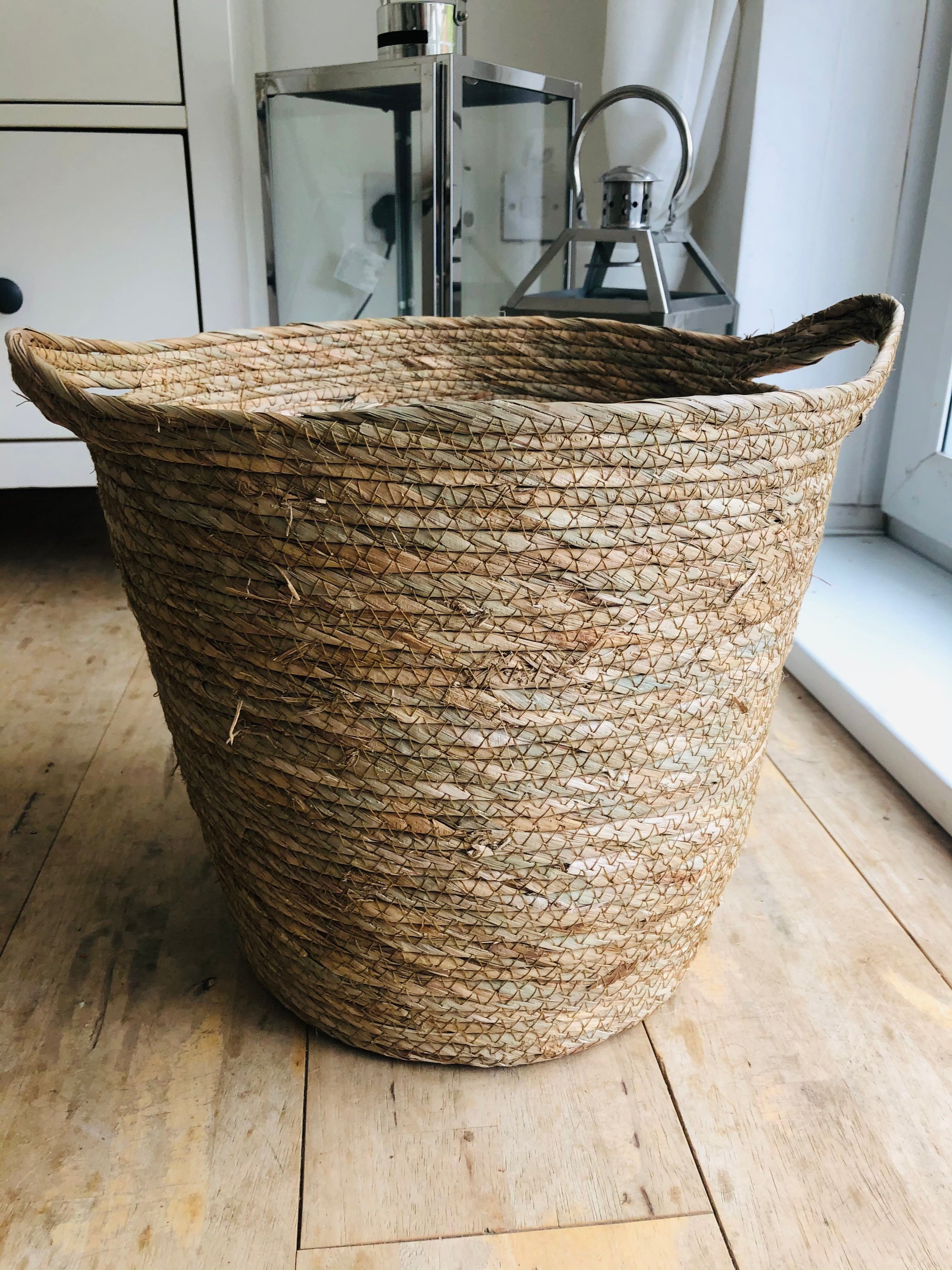 Woven Seagrass Storage Basket Etsy UK