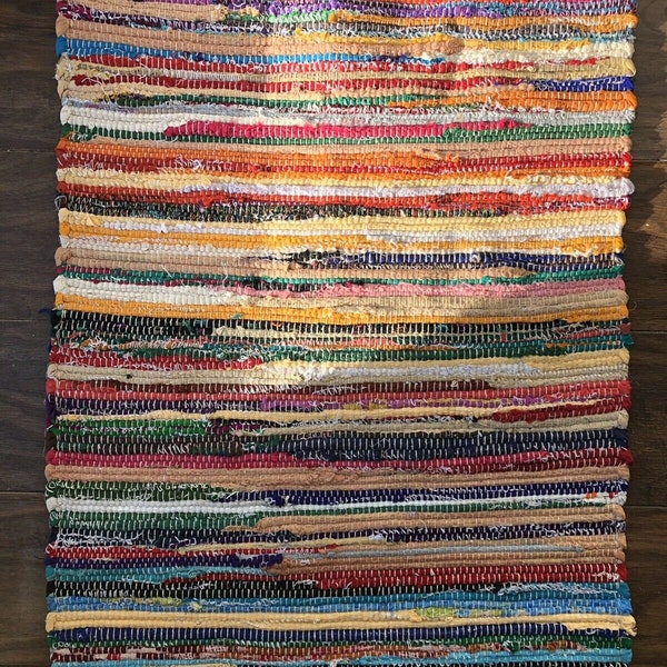 Rag Rug 60x90 Cm ( Multicoloured )