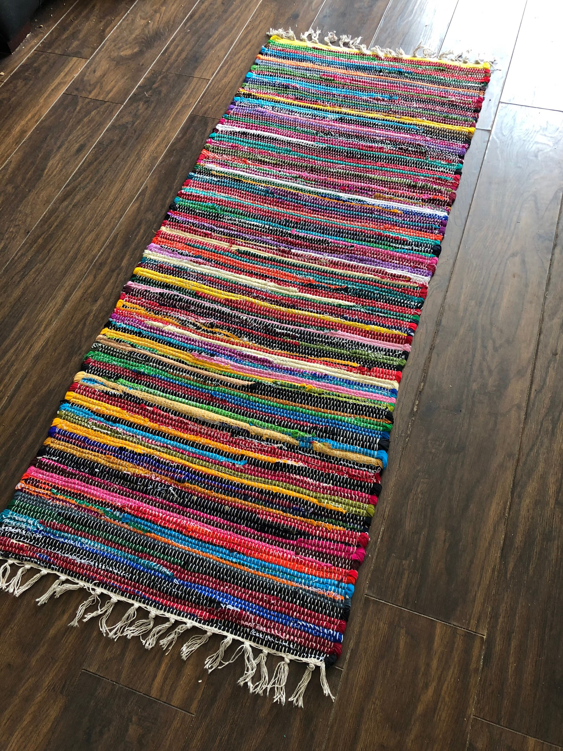 Rag Rug 60x150 Cm Multicoloured Etsy