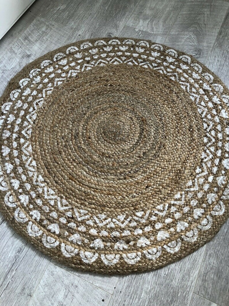 Jute Circle Round Rug Etsy