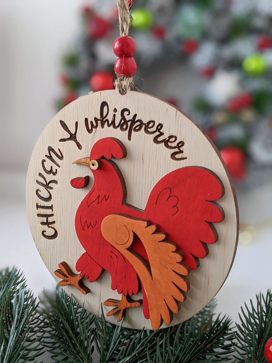 Chicken Svg Ornament, Chicken Ornaments Christmas, Christmas Svg, Svg