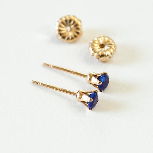 Lapis Lazuli Post Earrings, 14k Gold Filled,3mm Lapis Lazuli Stud Earrings