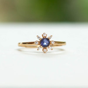 Iolite Ring- 14K Gold Filled  - Minimalist Ring