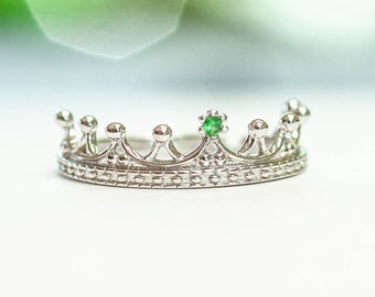 Tsavorite Tiara Ring- 925 SOLID Sterling Silver  - Minimalist Ring