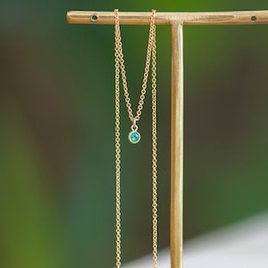 Emerald Bezel Necklace - 14k Gold Filled