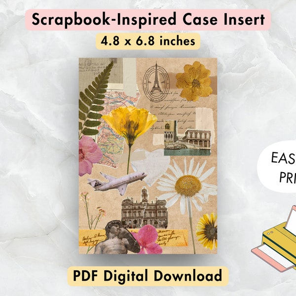 Kindle Paperwhite Insert - E-Reader Printable Case Inserts, Scrapbook-Inspired | Printable PDF