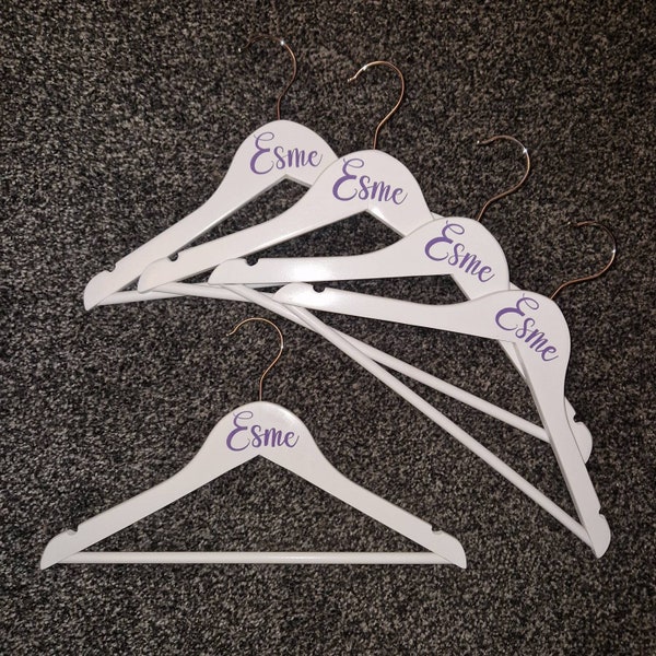 Pack of 5 Personalised Children's Sized Clothes Hangers/Dressing up Rail/Fancy Dress cupboard