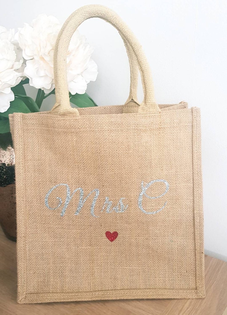 personalised hessian lunch bag