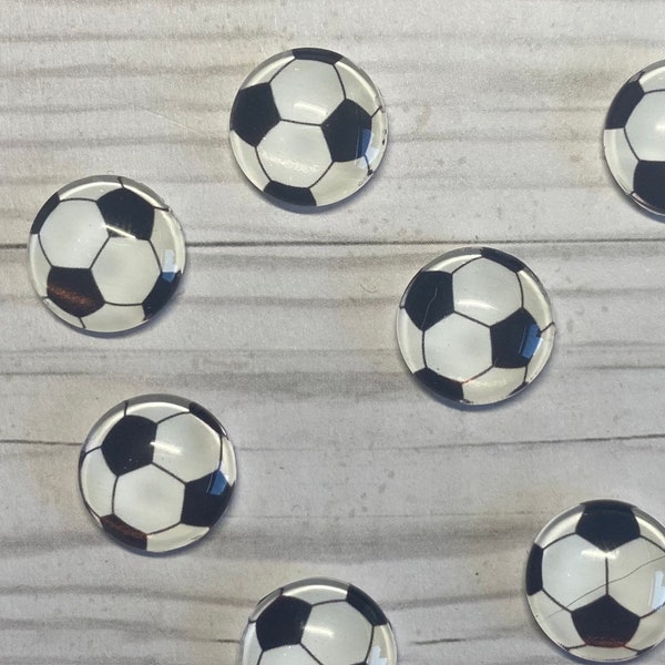 Soccer Ball Cabochons (10mm, 12mm, 16mm, 20mm and 25mm) - 10pcs