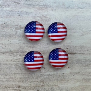 American Flag Cabochons (10mm, 12mm, 16mm, 20mm and 25mm)  - 10 pcs