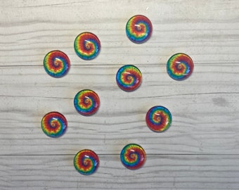 Tie dye Cabochons (10mm, 12mm, 16mm, 20mm and 25mm) - 10pcs