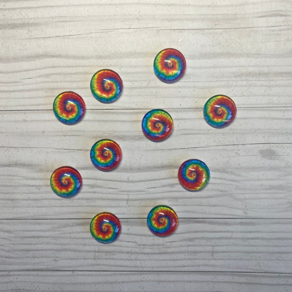 Tie dye Cabochons (10mm, 12mm, 16mm, 20mm and 25mm) - 10pcs