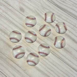 Baseball Cabochons -  (10mm, 12mm, 16mm, 20mm and 25mm) - 10pcs