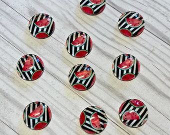 Watermelon Cabochons (10mm, 12mm, 16mm, 20mm and 25mm) - 10pcs