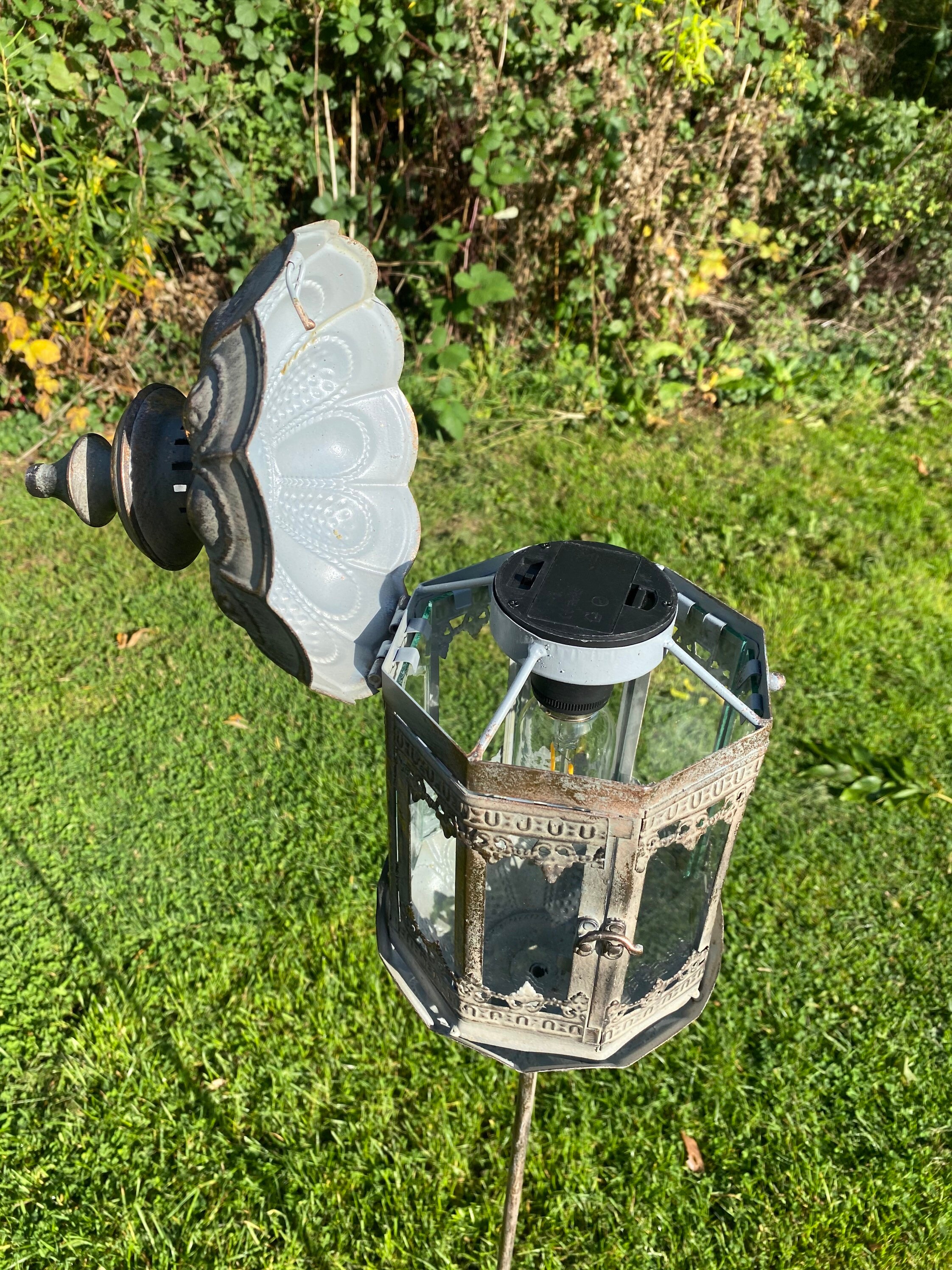 Victorian Style Rose Gold Battery Powered Garden Stake Lantern Etsy UK