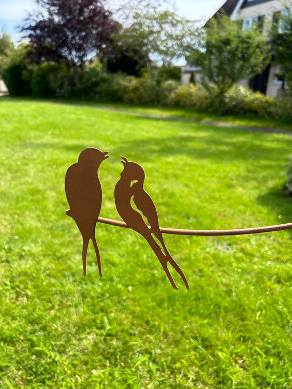 Swallow Pair Garden Rocker Wind Spinner Stake Metal Gift - Etsy
