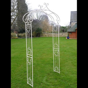 Galvanised Metal Antique Cream Woodland Style Arch For The Garden Outdoors Outside