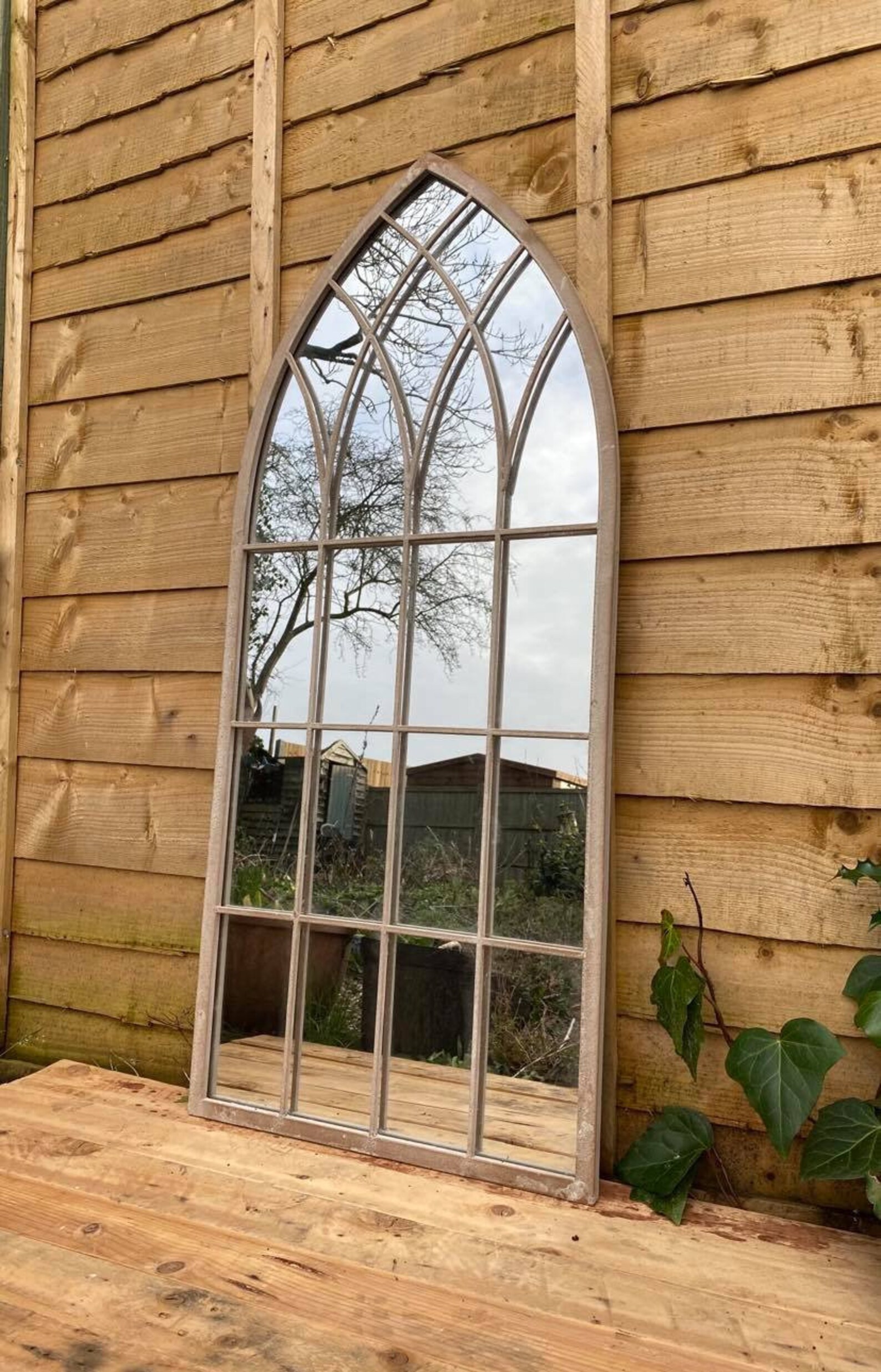 Large Metal Framed Gothic Style Mirror Garden Outdoors Fence Etsy