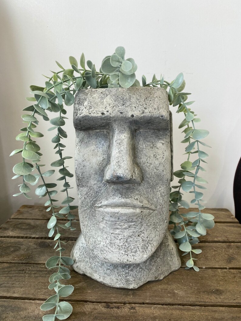 Easter Island Maoi Head Pot Planter Garden Indoor Outdoor Etsy UK