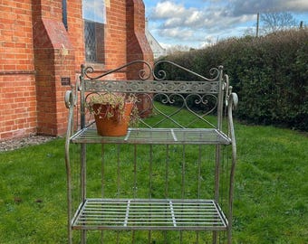 Verdigris 3 Tier Ornate Metal Outdoor Plant Stand Garden Planter Shelves Shelf