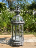Large Antiqued Country Grey Circular Garden Lantern