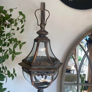 Beautiful Unique Victorian Style Hanging Rose Gold Lantern With Bracket