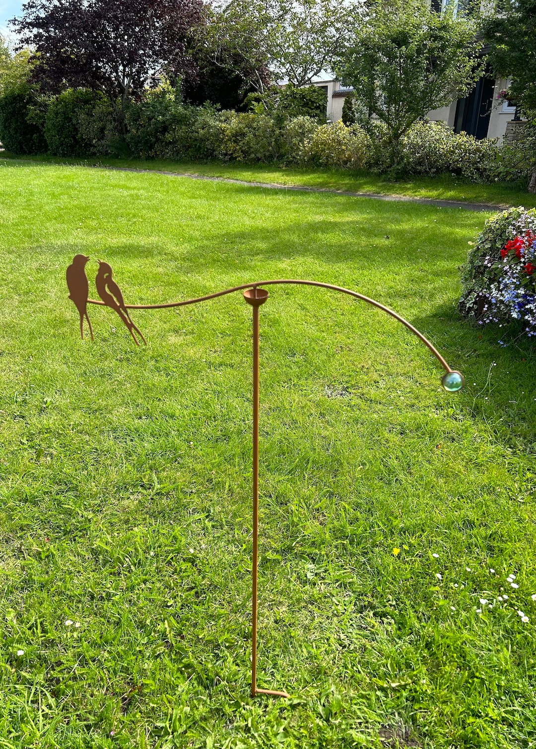 Swallow Pair Garden Rocker Wind Spinner Stake Metal Gift Etsy UK
