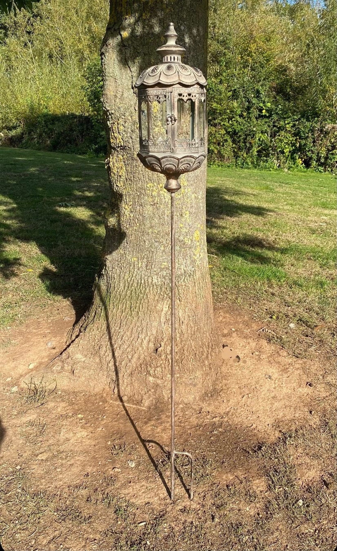 Victorian Style Rose Gold Battery Powered Garden Stake Lantern Etsy UK