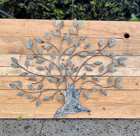 Grey Tree of Life Galvanised Metal Wall Art Garden Indoor Gift Etsy UK