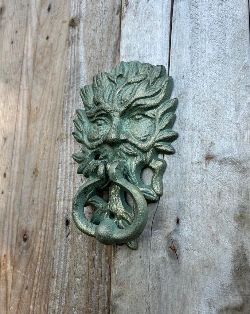 k*i様 STONE  ダークグリーン ロンT Turquoise Cast Iron Tree Man Guardian Spirit Metal Door Knocker