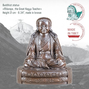 Statue von Marpa Lotsawa (&quot;der Dolmetscher&quot;) Lhodak Choski Lodos Großer Kagyü Lehrer / 21 cm der Vollkommenheit / Tibetan Dharma Art Collection