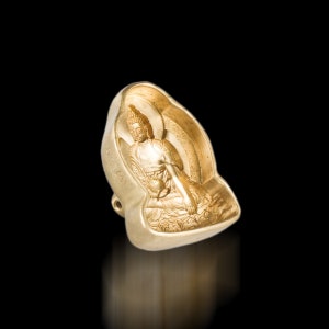 Tsa Tsa "Buddha Shakyamuni" Tibetan Traditional bronze mould / Buddhist art collection / Big size height — 9.4 cm width — 6.8 cm