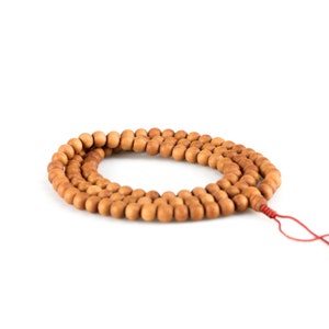 Traditional White Sandalwood mala 108-bead / Tibetan Buddhist ritual goods collection / Diameter — 10.0 mm