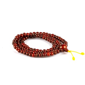 Beautiful traditional Red Sandalwood mala 108-bead / Tibetan Buddhist ritual goods collection / Diameter — 8.0 mm