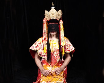 Buddhist Traditional Ceremonial Apparel - Tibetan Puja Dress from high quality brocade * Buddhist ritual and Ceremonial clothes collection