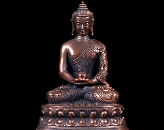 Statue of Buddha Amitabha (aka Opame) made from copper · 10.5 cm of perfection · Tibetan Buddhist Art Collection