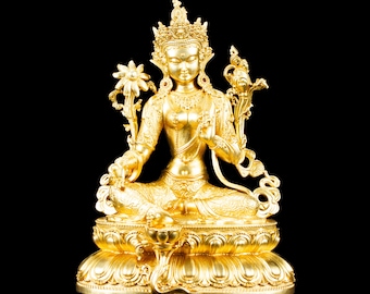Statue of Green Tara (also known as Drolma) : 10.5 cm of perfection