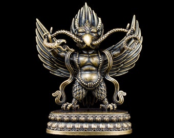 Statue of Garuda aka Suparna large mythical bird-like creature / made from copper 11.5 cm of perfection / Tibetan Buddhist Art Collection