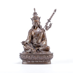 Statue of Padmasambhava (“Lotus-Born”), also known as Guru Rinpoche / made from copper 18 cm of perfection / Tibetan Buddhist Art Collection