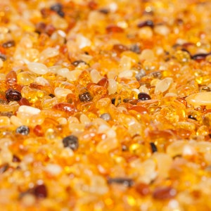 Baltic Amber Crumb in bulk — 3000 gr, Polished drops of Baltic Amber, Size 3-5 mm - Perfect Home Decoration and Important Ritual Substance