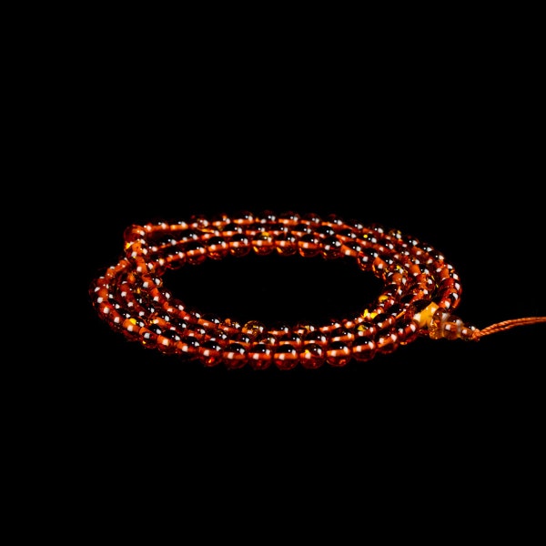 Baltic Amber Mala 108-beads, Color #4, Medium size, Diameter — 6.0-7.0 mm, Weight — 13.5-23.5 gr - Exclusive Tibetan Buddhist rosary