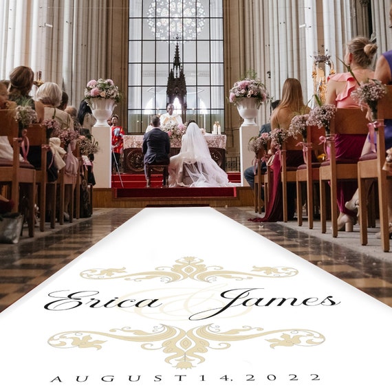 Classical Crest Wedding Aisle Runner - Personalised Wedding Aisle Runners