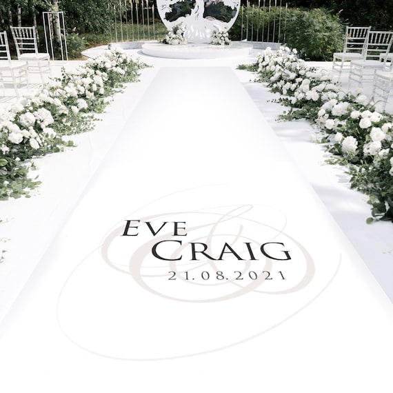 Personalised Aisle Carpet Sovereign initial design - Personalised Wedding Aisle Runners