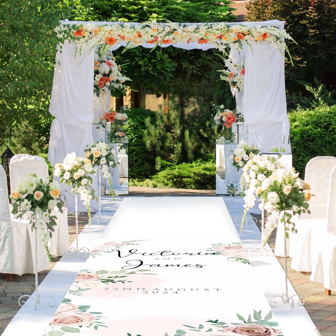 Victoriana Rose Wedding Aisle Runner Personalised Wedding Aisle Runners Etsy